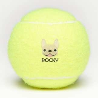 Gepersonaliseerde Franse Bulldog Tennisballen, hon Tennisballen