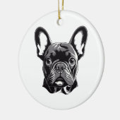 Gepersonaliseerde Franse Bulldog zwart-wit Keramisch Ornament (Links)