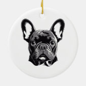 Gepersonaliseerde Franse Bulldog zwart-wit Keramisch Ornament (Achterkant)