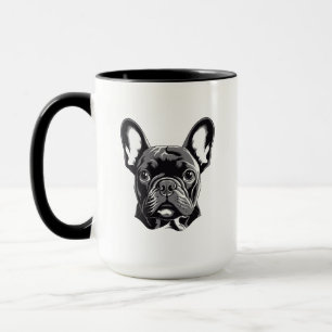 Gepersonaliseerde Franse Bulldog zwart-wit Mok