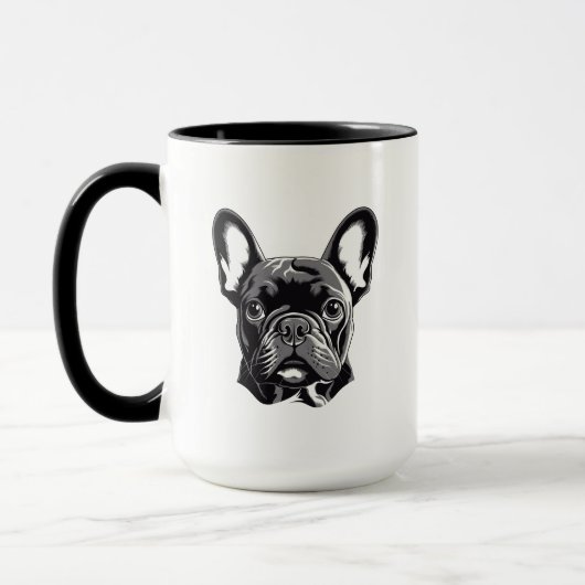 Gepersonaliseerde Franse Bulldog zwart-wit Mok (Links)