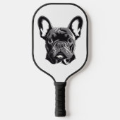 Gepersonaliseerde Franse Bulldog zwart-wit Pickleball Paddle (Voorkant)