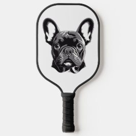 Gepersonaliseerde Franse Bulldog zwart-wit Pickleball Paddle