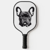 Gepersonaliseerde Franse Bulldog zwart-wit Pickleball Paddle (Achterkant)