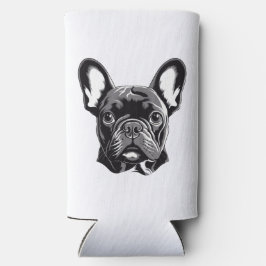 Gepersonaliseerde Franse Bulldog zwart-wit Seltzer Blikjeskoeler