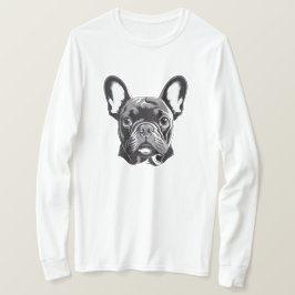 Gepersonaliseerde Franse Bulldog zwart-wit T-shirt