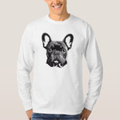 Gepersonaliseerde Franse Bulldog zwart-wit T-shirt (Voorkant)