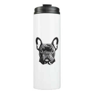Gepersonaliseerde Franse Bulldog zwart-wit Thermosbeker