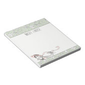 Gepersonaliseerde Franse  Groene Bloemendame Notitieblok (Schuin)