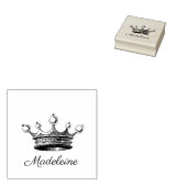 Gepersonaliseerde Franse kroon houten stempel (Gestempeld)