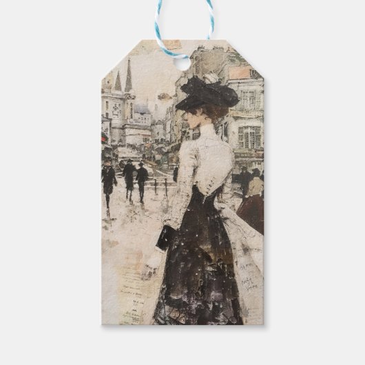 Gepersonaliseerde Franse kunst Cadeaulabel (Voorkant)
