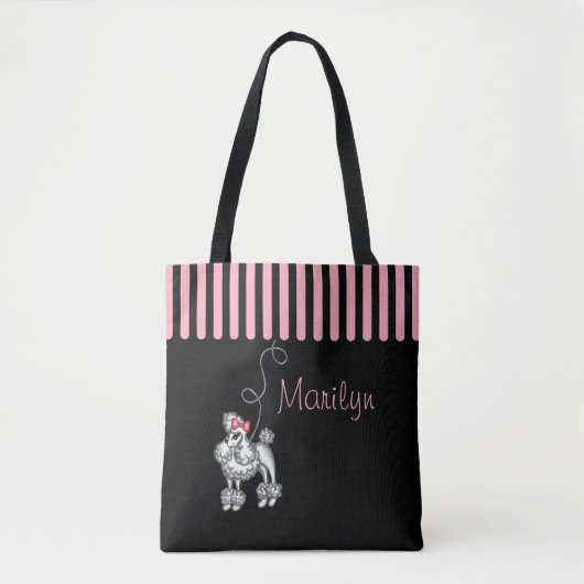 Gepersonaliseerde Franse poedel Canvas tas (Voorkant)