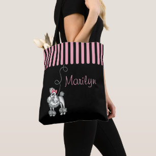 Gepersonaliseerde Franse poedel Canvas tas