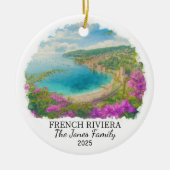 Gepersonaliseerde Franse Rivièra Ornament, Frankri Keramisch Ornament (Voorkant)