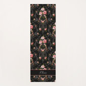 Gepersonaliseerde Franse Rococo Floral-Black achte Yogamat (Voorkant)