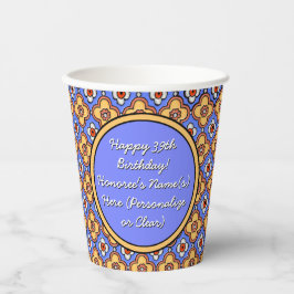 Gepersonaliseerde Franse Tegel Blue Yellow Papieren Bekers