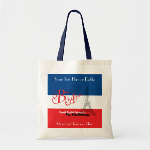 Gepersonaliseerde Franse vlag Eiffeltoren Bon Appe Tote Bag