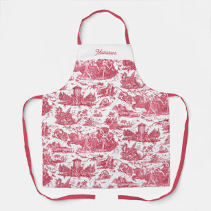 Gepersonaliseerde Franse wagen van Dawn Toile-Pink Schort