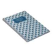 Gepersonaliseerde Franse wandtapijten blauw en wit Notitieboek (Rechterzijde)
