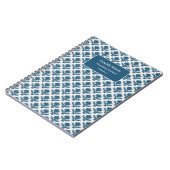 Gepersonaliseerde Franse wandtapijten blauw en wit Notitieboek (Linkerzijde)