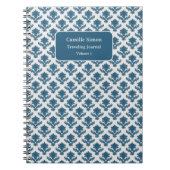 Gepersonaliseerde Franse wandtapijten blauw en wit Notitieboek (Voorkant)