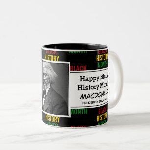 Gepersonaliseerde FREDERICK DOUGLASS Black History Tweekleurige Koffiemok
