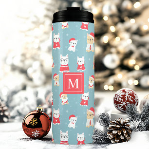 Gepersonaliseerde Frenchie Christmas Thermosbeker