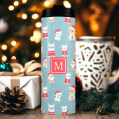 Gepersonaliseerde Frenchie Christmas Thermosbeker