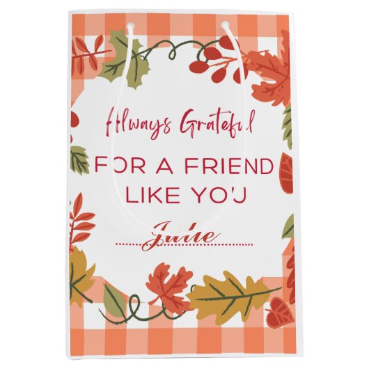 Gepersonaliseerde Friendsgiving Dinner Party Medium Cadeauzakje (Voorkant)
