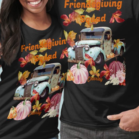 Gepersonaliseerde Friendsgiving Squad Thanksgiving T-shirt