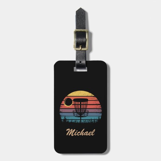 Gepersonaliseerde  Frisbee Disc Golfmand Bagagelabel (Voorkant verticaal)