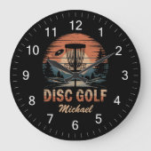 Gepersonaliseerde Frisbee Disc Golfmand Grote Klok (Voorkant)