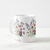 Gepersonaliseerde frontbloemen/Velvet Trumpet Flow Koffiemok (Voorkant links)