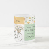 Gepersonaliseerde Frosted Glass Mok - Bloemenfiets (Center)