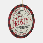 Gepersonaliseerde  Frosty's Ice Cream Keramisch Ornament (Rechts)