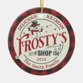 Gepersonaliseerde  Frosty's Ice Cream Keramisch Ornament (Voorkant)