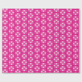 Gepersonaliseerde Fuchsia XOXO bruid en bruidegom  Cadeaupapier (Vlak)
