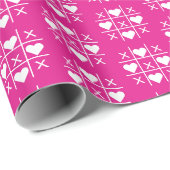 Gepersonaliseerde Fuchsia XOXO bruid en bruidegom  Cadeaupapier (Rol Hoek)