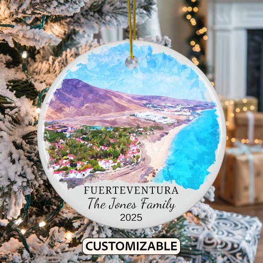 Gepersonaliseerde Fuerteventura Ornament, Spanje Keramisch Ornament