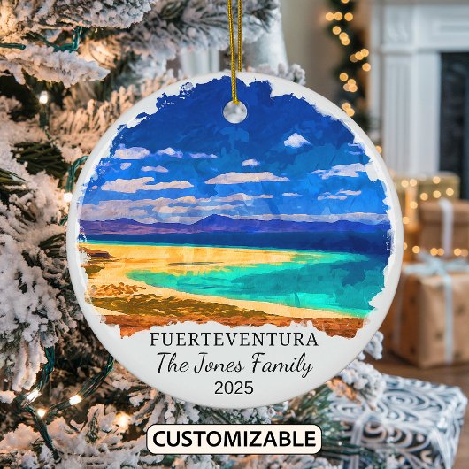 Gepersonaliseerde Fuerteventura Ornament, Spanje Keramisch Ornament