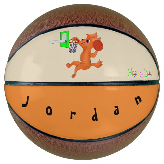 Gepersonaliseerde fullsize Basketball - Happy Bask Basketbal (Voorkant)