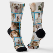 Gepersonaliseerde Fun 16 foto sjabloon Sokken (Gebogen)