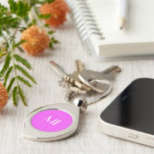 Gepersonaliseerde Fun Elegant Abstract Roze Patroo Sleutelhanger (Zijkant)