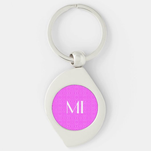 Gepersonaliseerde Fun Elegant Abstract Roze Patroo Sleutelhanger (Voorkant)