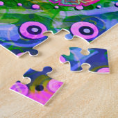 Gepersonaliseerde Fun Floral Hearts Naam Legpuzzel (Zijkant)