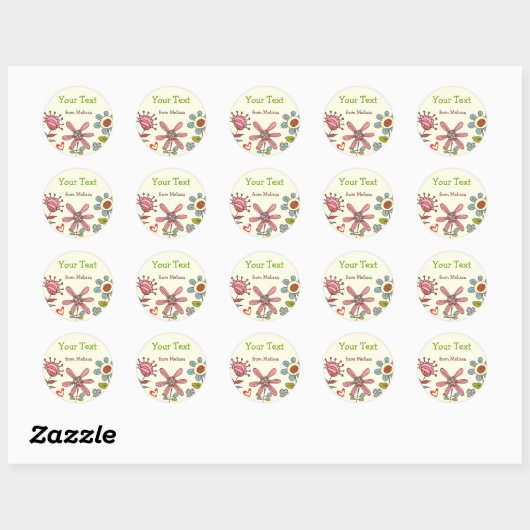 Gepersonaliseerde Fun Flowers Stickers (Vel)