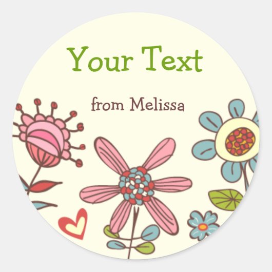 Gepersonaliseerde Fun Flowers Stickers (Voorkant)