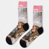 Gepersonaliseerde Fun Novelty Foto en Tekst Sjablo Sokken (Links)