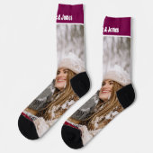 Gepersonaliseerde Fun Novelty Foto en Tekst Sjablo Sokken (Links)