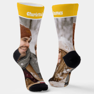 Gepersonaliseerde Fun Novelty Foto en Tekst Sjablo Sokken
